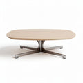 Wood coffee table with metal base in natural finish 150 x 90 x 45cm