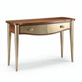 Wood and metal console table with two drawers 80 x 40 x 75cm