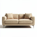 Fabric two-seater sofa with removable cushions in beige 180 x 90 x 80cm