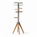 Coat rack with wooden accents and metal frame 50 x 50 x 180cm