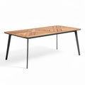 Wood and metal outdoor dining table with geometric pattern 200 x 100 x 75cm