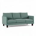 Three-seater fabric sofa in teal color with wooden legs 200 x 85 x 85cm
