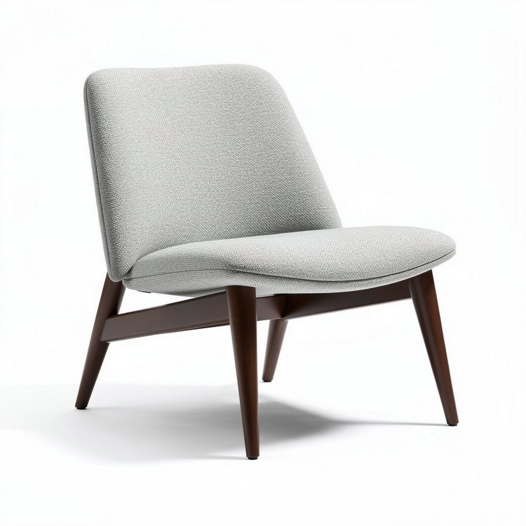 Modern accent chair with fabric upholstery and wooden legs 70 x 70 x 75cm