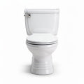 Two-piece white ceramic toilet with elongated bowl 70 x 40 x 75cm