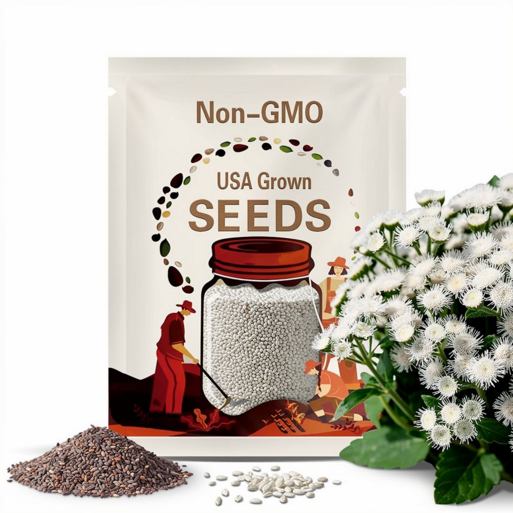 White Ageratum Flower Seeds - Grow Beautiful Flowers Indoors, Outdoors, In Pots, Grow Beds, Soil, Hydroponics & Aquaponics