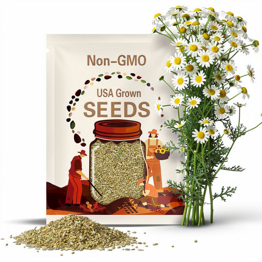 Roman Chamomile Seeds - Heirloom Seeds, Medicinal Herb Seeds, Herbal Tea Garden, Ground Cover, Pollinator Garden, Non-GMO