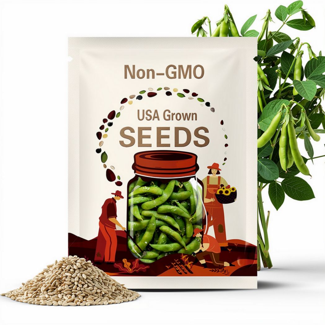 Midori Giant Edamame Seeds - Heirloom Seeds, Organic Soybean, Japanese Beans, Bush Bean, Open Pollinated, Untreated, Non-GMO