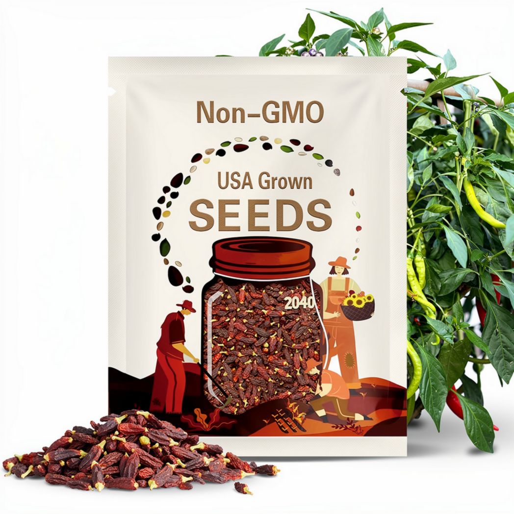 20-40 Chili Pepper Seeds | Medium Heat | Long Green to Red Pods /2025 New Seeds/二荆条辣椒种子