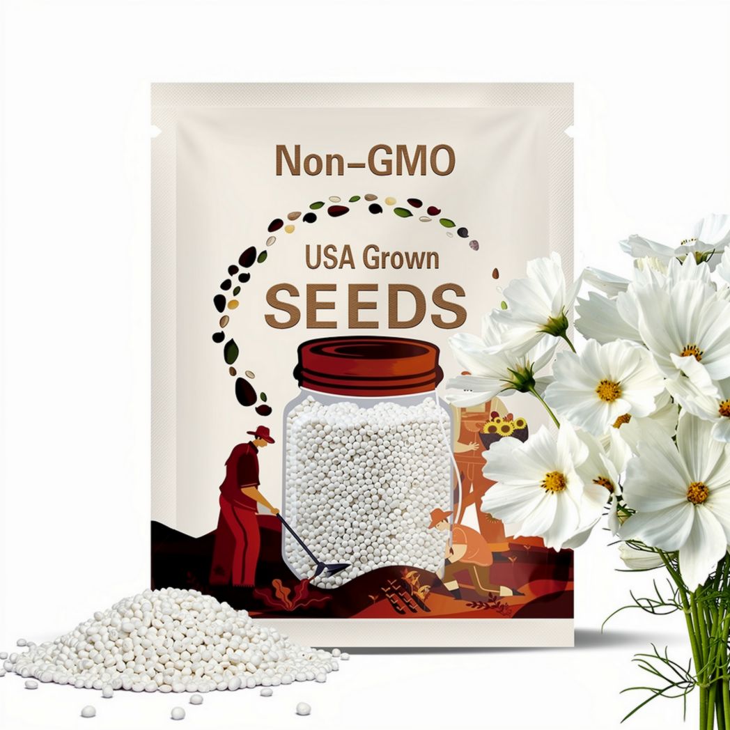 Purity White Cosmos Seeds - bipinnatus - Flower Farm Cut Flowers