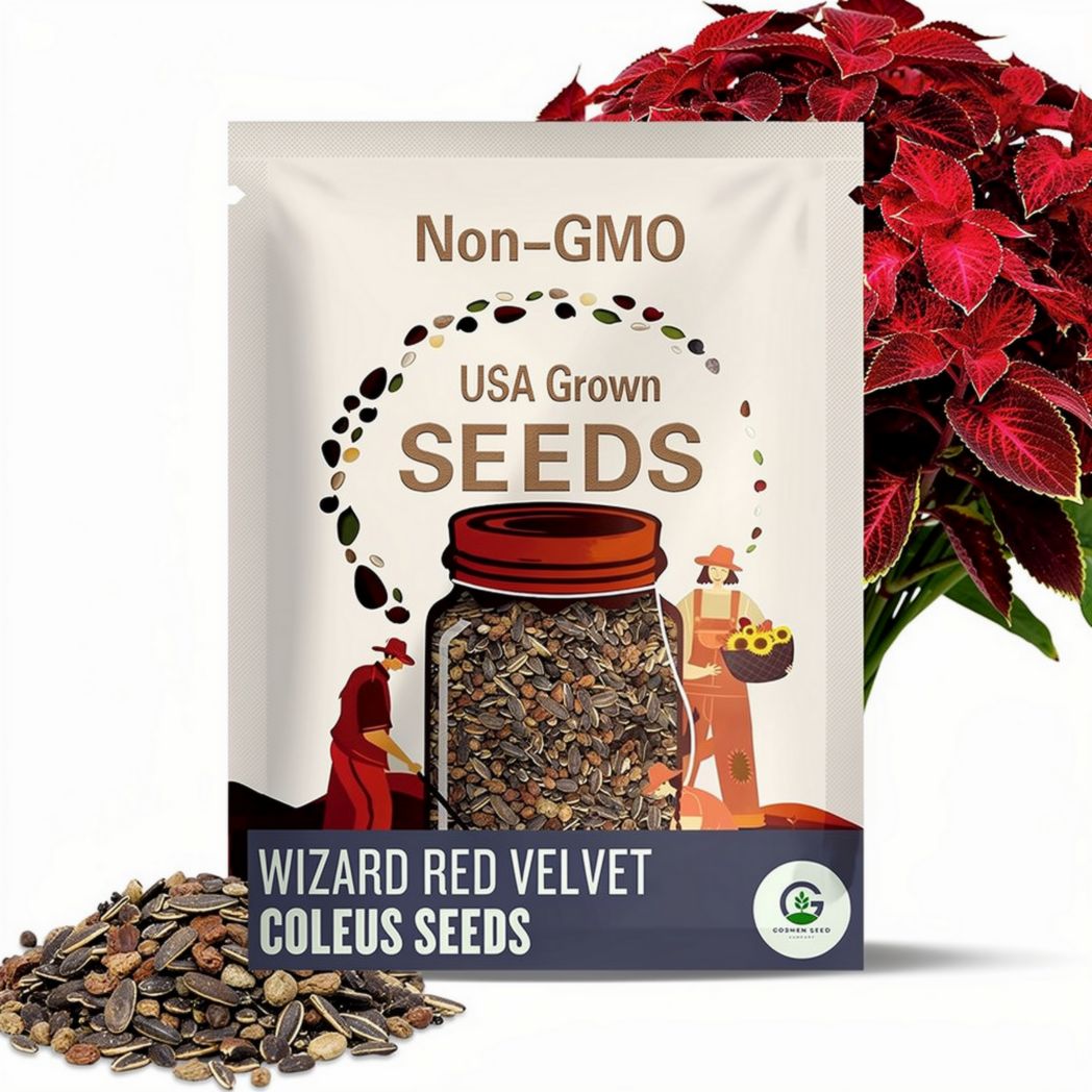 Coleus Wizard Red Velvet Seeds – Vibrant Shade-Loving Foliage with Deep Burgundy Leaves