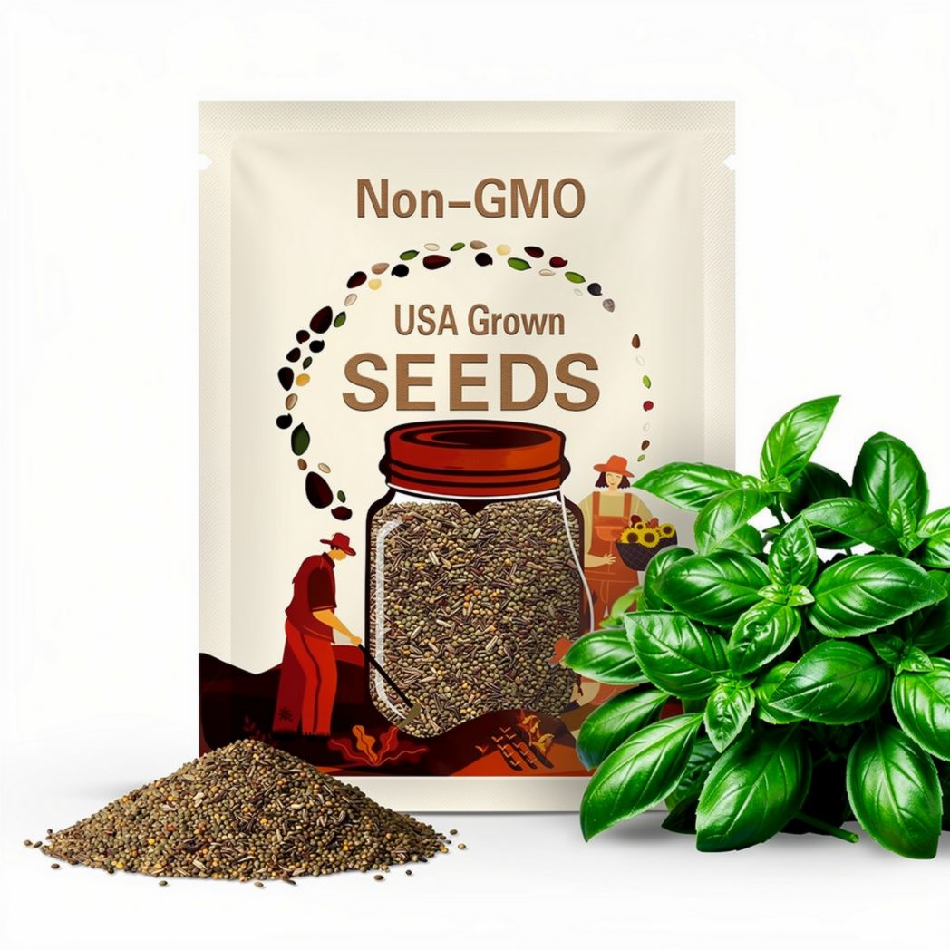 Genovese Basil Seeds | Heirloom - Non-GMO | Ocimum Basilicum | Herb Seeds | Seed Store | 1126