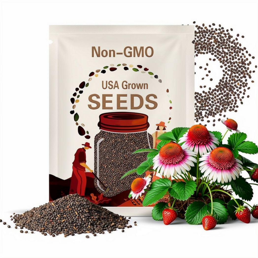 50 Strawberry & Cream Coneflower Seeds, Echinacea Perennial Flower Seeds, Hardy Garden Pollinator Plant