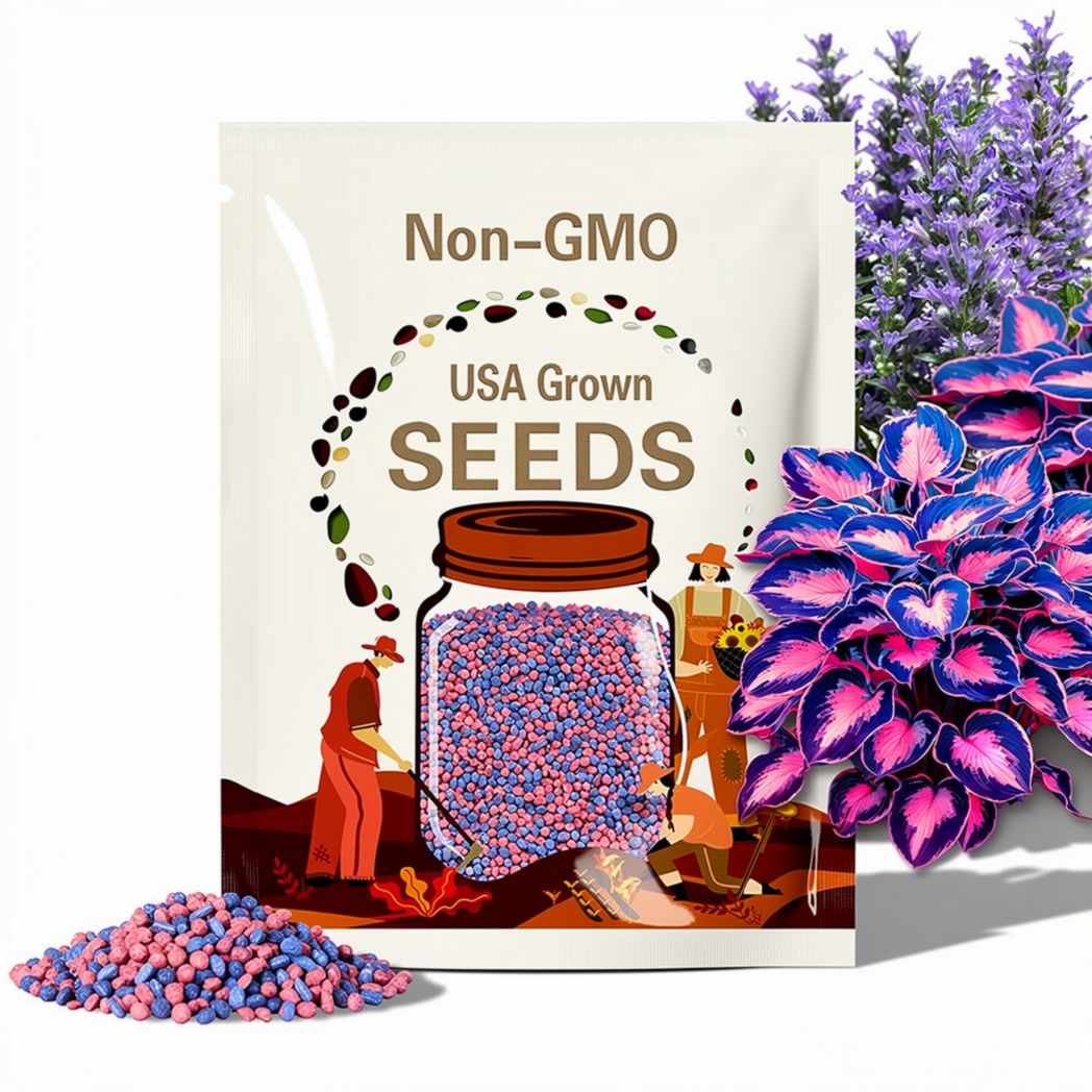 Blue Pink Hosta Seeds: Rare Non-GMO Perennial Shade Plant
