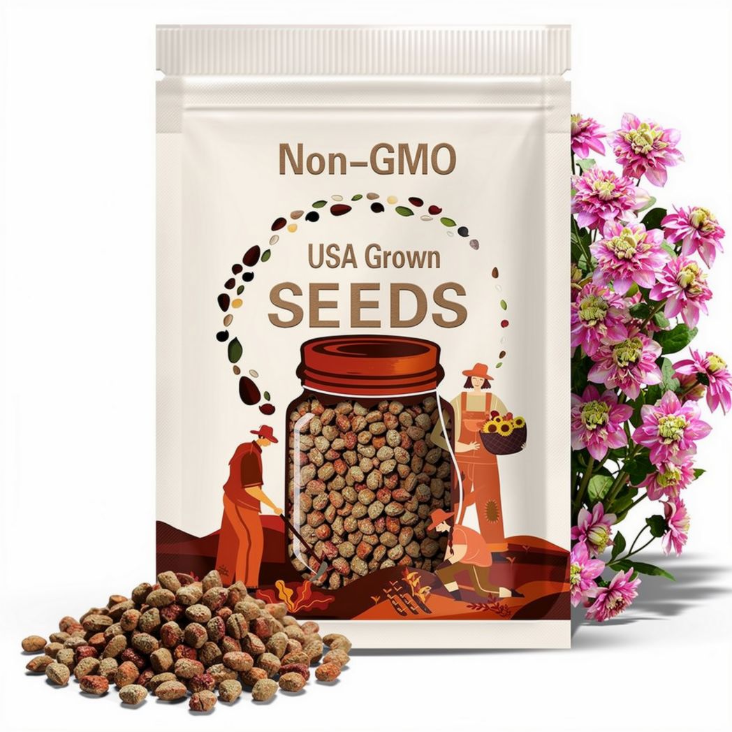 25Pcs Double Pink Green Clematis Seeds Flowers Seed Perennial Flower.(#1126)
